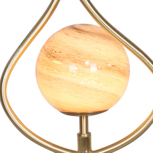 Sarantino Sculptural Orange Glass Table Lamp with White Marble Base - Image 6