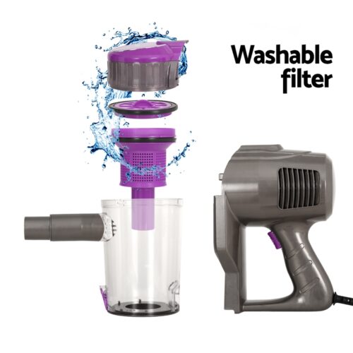 Devanti Stick Vacuum Cleaner Bagless Corded 500W Purple - Image 5