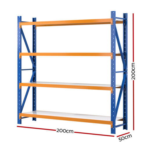 Giantz 2Mx2M Garage Shelving Warehouse Rack Pallet Racking Storage Shelf Blue - Image 2