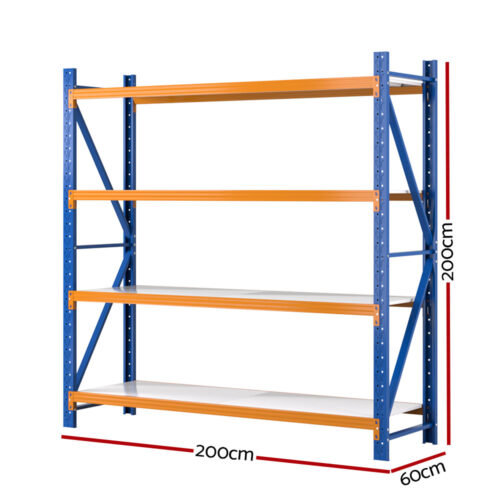 Giantz 2Mx2M Garage Shelving Warehouse Rack Pallet Racking Storage Shelf Blue - Image 2