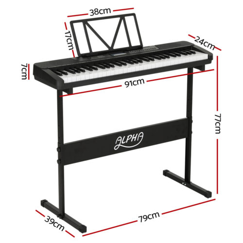 Alpha 61 Keys Electronic Piano Keyboard Digital Electric w/ Stand Touch Sensitive - Image 3
