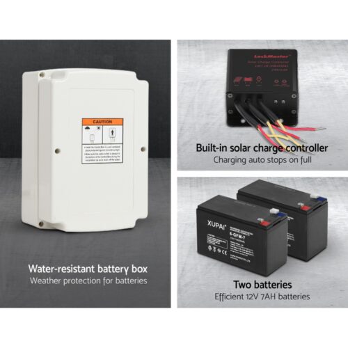Lockmaster Automatic Sliding Gate Opener Kit 10W Solar Panel Electric 6M 600KG - Image 4