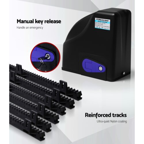 Lockmaster Automatic Sliding Gate Opener Kit 20W Solar Panel Electric 6M 600KG - Image 5