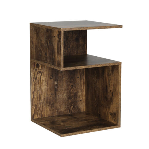 Artiss Bedside Table Shelves Side End Table Storage Nightstand Rust Oak UMENI - Image 3