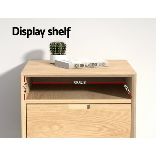 Artiss Bedside Table Drawers Side Table Shelf Storage Cabinet Nightstand GORR - Image 4