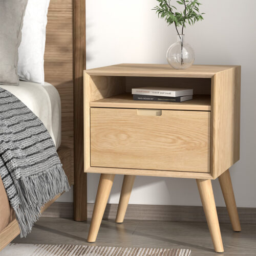 Artiss Bedside Table Drawers Side Table Shelf Storage Cabinet Nightstand GORR - Image 7