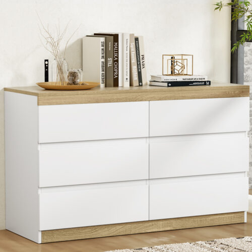 Artiss 6 Chest of Drawers Cabinet Dresser Table Tallboy Storage Bedroom White - Image 7