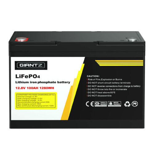 Giantz 12V 100Ah Lithium Battery LiFePO4 Deep Cycle Box Solar Caravan Camping - Image 3