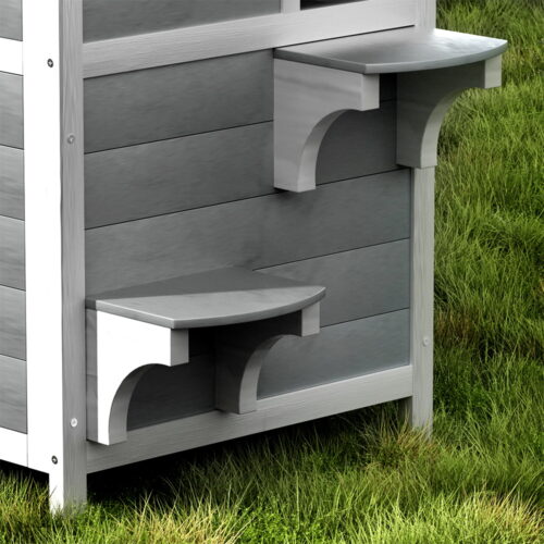 i.Pet Outdoor Cat House Shelter 56cm x 52cm x 82cm Rabbit Hutch Wooden Condo Small Outdoor Cat House - Image 3