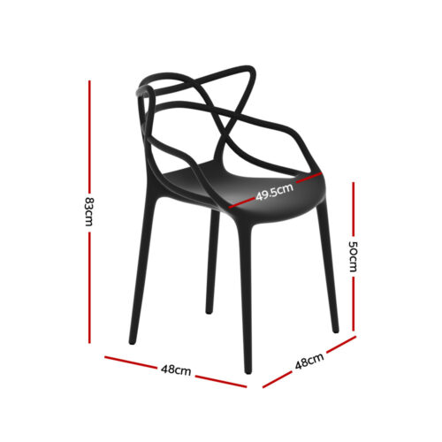 Gardeon 4PC Outdoor Dining Chairs PP Portable Stackable Chair Patio Furniture - Image 2