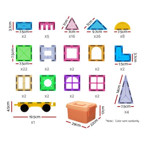 Keezi 100pcs Kids Magnetic Tiles Blocks Building Educational Toys Children Gift - Image 2