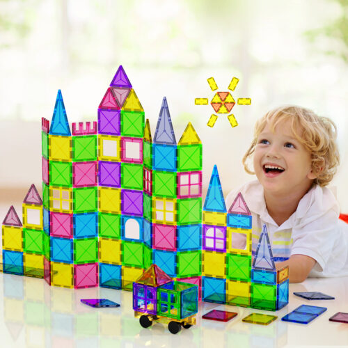 Keezi 120pcs Kids Magnetic Tiles Blocks Building Educational Toys Children Gift - Image 6