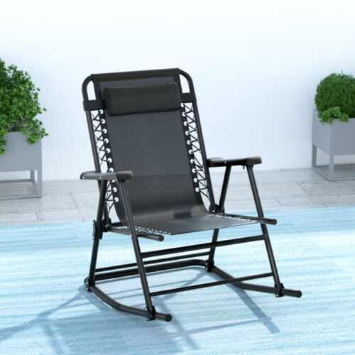 Gardeon Outdoor Rocking Chair Folding Reclining Recliner Patio Furniture Garden - Image 7