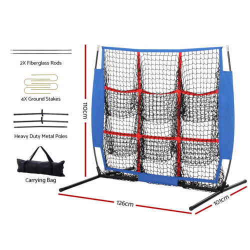 Everfit Soccer Net Baseball Pitching Football Goal Training Aid 9 Target Zone - Image 2