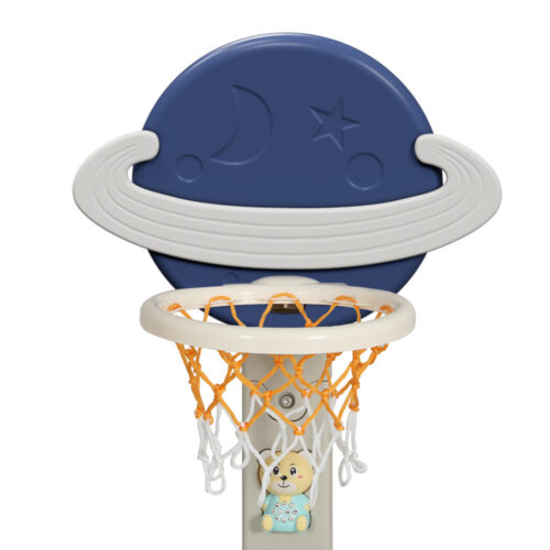 Keezi Kids Basketball Hoop Stand Adjustable 6-in-1 Sports Center Toys Set Blue - Image 3