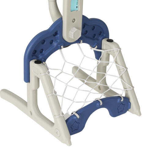 Keezi Kids Basketball Hoop Stand Adjustable 6-in-1 Sports Center Toys Set Blue - Image 4
