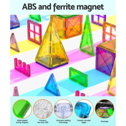 Keezi 60pcs Kids Magnetic Tiles Blocks Building Educational Toys Children Gift - Image 6