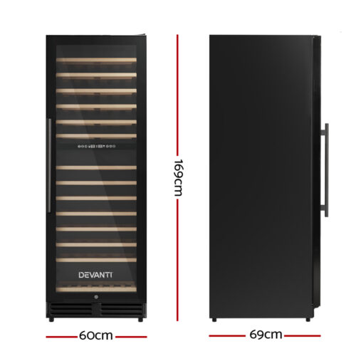 Devanti Wine Fridge Cooler Dual Zone 128 Bottles - Image 2