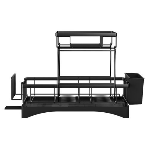 Cefito Dish Rack Expandable Drying Drainer Cutlery Holder Tray Kitchen 2 Tiers - Image 4