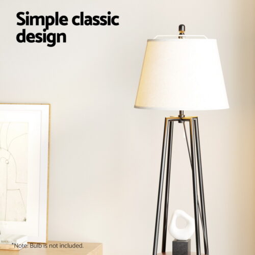 Artiss Floor Lamp 2 Tier Shelf Storage LED Light Stand Home Living Room Upright - Image 5