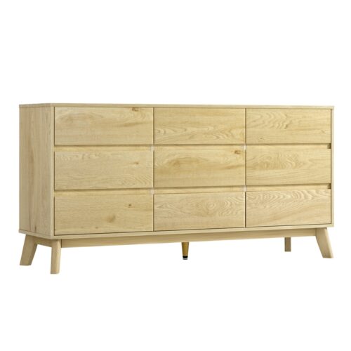 Artiss 9 Chest of Drawers Tallboy Cabinet - XAVI Pine - Image 3