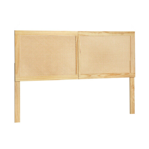 Artiss Bed Head Headboard Double Rattan - RIBO Pine - Image 2