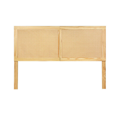 Artiss Bed Head Headboard Double Rattan - RIBO Pine - Image 4