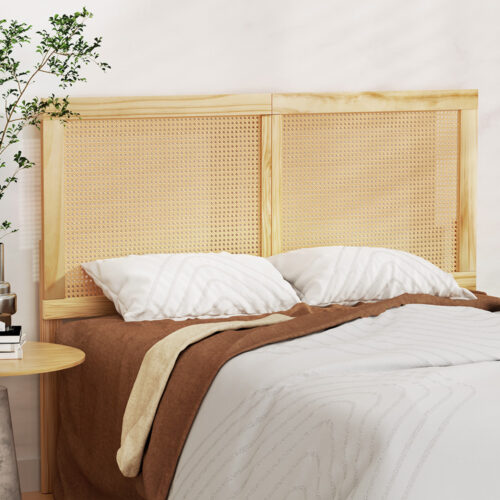 Artiss Bed Head Headboard Double Rattan - RIBO Pine - Image 7