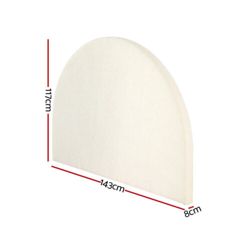 Artiss Bed Head Headboard Bed Frame Double Boucle - GREI White - Image 3