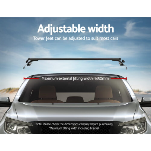 Universal Car Roof Racks Pod Aluminium Cross Bars Brackets 145cm Black - Image 5