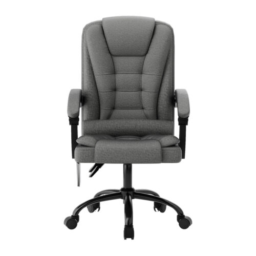 Artiss 2 Point Massage Office Chair Fabric Black - Image 3