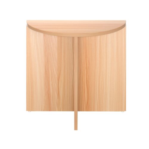 Artiss Coffee Table Semi-circle 48CM Pine Elva - Image 3