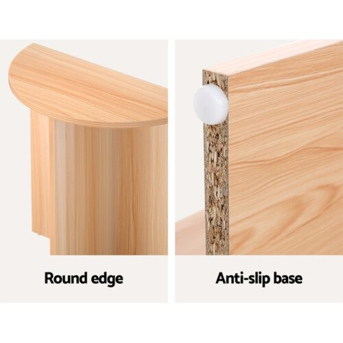 Artiss Coffee Table Semi-circle 48CM Pine Elva - Image 6