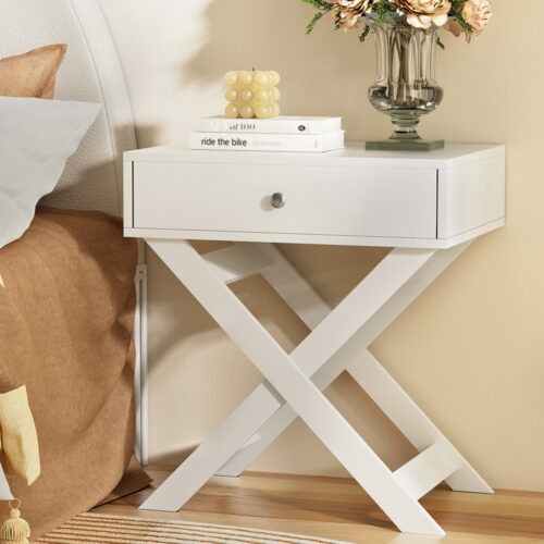 Artiss Bedside Table Drawers Side Table Storage Cabinet Nightstand White QARA - Image 7