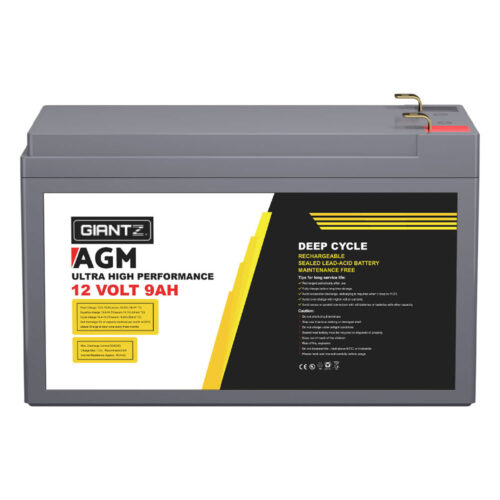 Giantz AGM Deep Cycle Battery 12V 9Ah Box Portable Solar Caravan Camping - Image 4