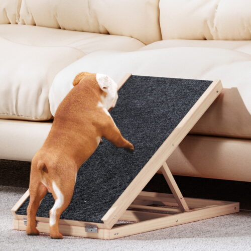 i.Pet Dog Ramp 70cm Adjustable Height Wooden Steps Stairs For Bed Sofa Car Foldable - Image 8