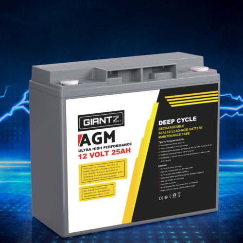 Giantz AGM Deep Cycle Battery 12V 25Ah Box Portable Solar Caravan Camping - Image 8