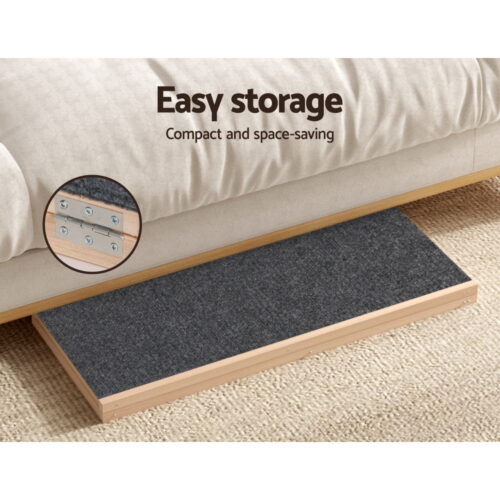 i.Pet Dog Ramp 100cm Adjustable Height Wooden Steps Stairs For Bed Sofa Car Foldable - Image 7