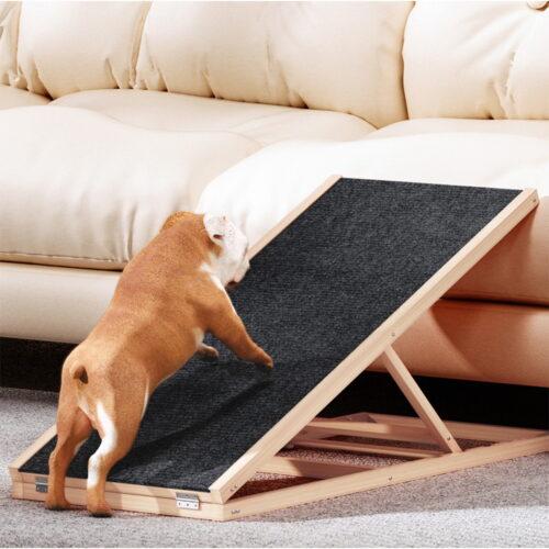 i.Pet Dog Ramp 100cm Adjustable Height Wooden Steps Stairs For Bed Sofa Car Foldable - Image 8