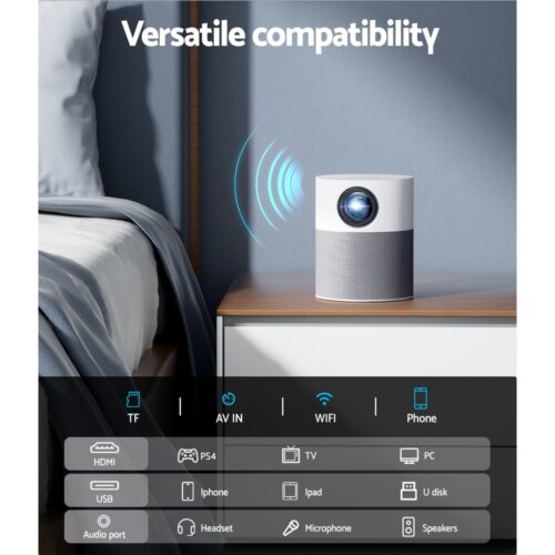 Devanti Portable Mini Video Projector 1080P Wifi Home Theater HDMI Carry Bag - Image 7