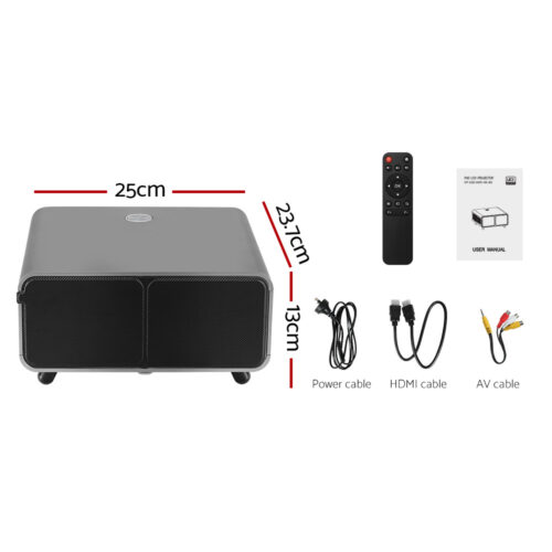Devanti Portable Wifi Video Projector 4K 2.4G/5G Home Theater HDMI 1080P - Image 3