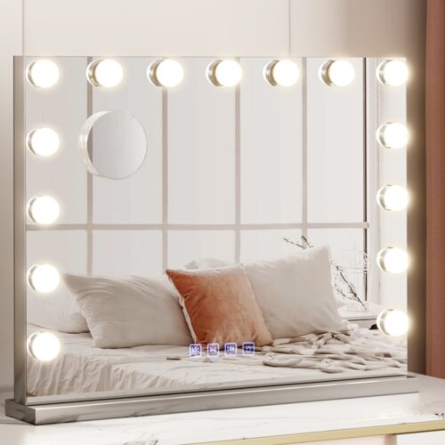 Embellir Bluetooth Makeup Mirror 58x46cm Hollywood Vanity with LED Light Wall - Image 7