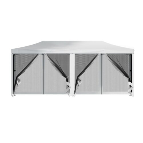 Instahut Gazebo Pop Up Marquee 3x6m Wedding Party Outdoor Camping Tent Canopy Shade Mesh Wall White - Image 3