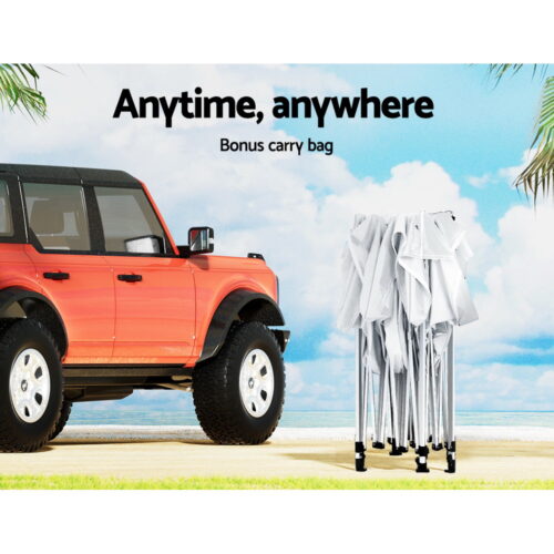 Instahut Gazebo Pop Up Marquee 3x6m Wedding Party Outdoor Camping Tent Canopy Shade Mesh Wall White - Image 4