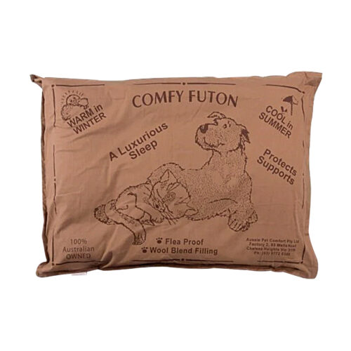 Aussie Made Comfy Pet Bed Dog Cat Futon Cushion Pad 90cm Wool Blend Medium Brown