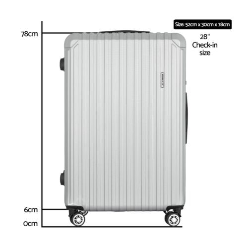 Wanderlite 28-inch Luggage Set with TSA Lock�ABS Hard Shell Travel Suitcase Organiser Luggage Case Light Grey - Image 2