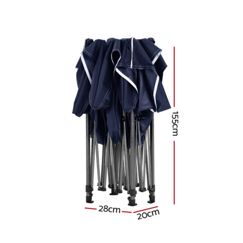Instahut Gazebo Pop Up 3x4.5m w/Base Podx4 Marquee Folding Outdoor Wedding Camping Tent Shade Canopy Navy - Image 3