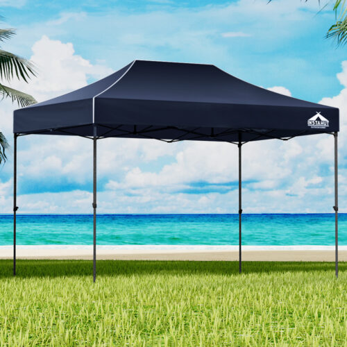 Instahut Gazebo Pop Up 3x4.5m w/Base Podx4 Marquee Folding Outdoor Wedding Camping Tent Shade Canopy Navy - Image 7