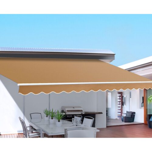 Instahut Retractable Folding Arm Awning Motorised Sunshade 4Mx2.5M Beige - Image 7