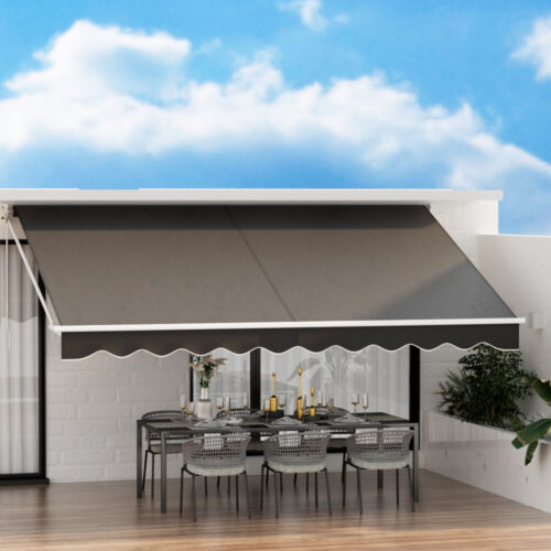 Instahut Retractable Folding Arm Awning Motorised Sunshade 4.5Mx2.5M Grey - Image 7